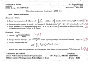 Correction Examen Analyse-1 2022-2023